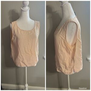 EILEEN FISHER silk light pink round neck size large tank top
